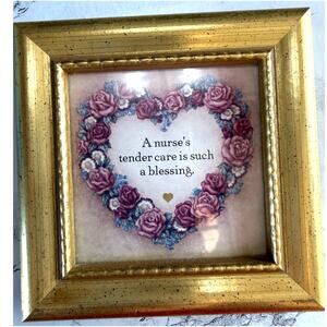 SKU3382 Nurse's Care Heartfelt Collection 4x4" Gold Frame USA Kathy Seek